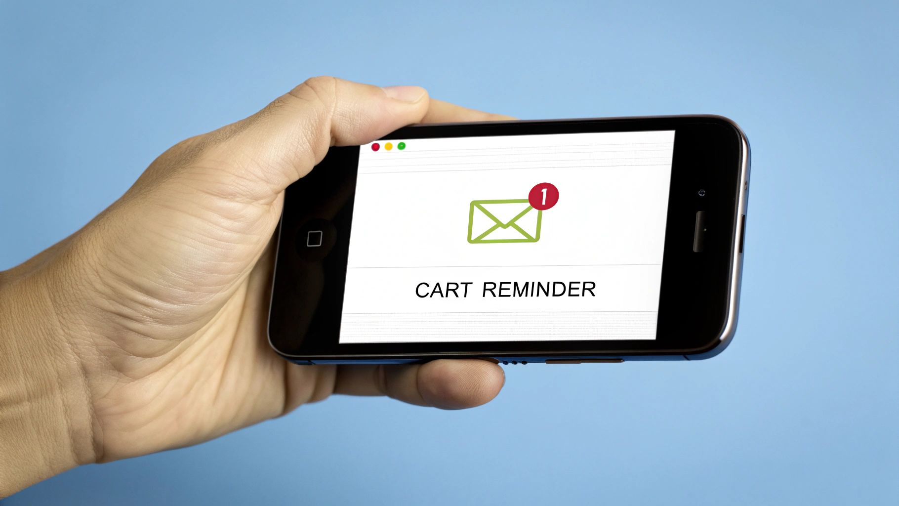 A visual representation of an automated email sequence for cart recovery on a computer screen.