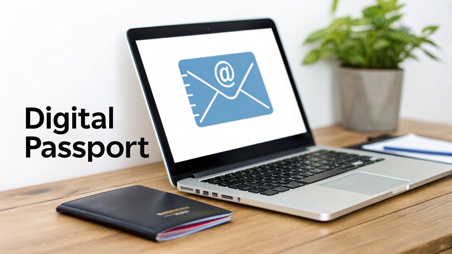 Person typing on a laptop, signifying the central role of email in digital communication