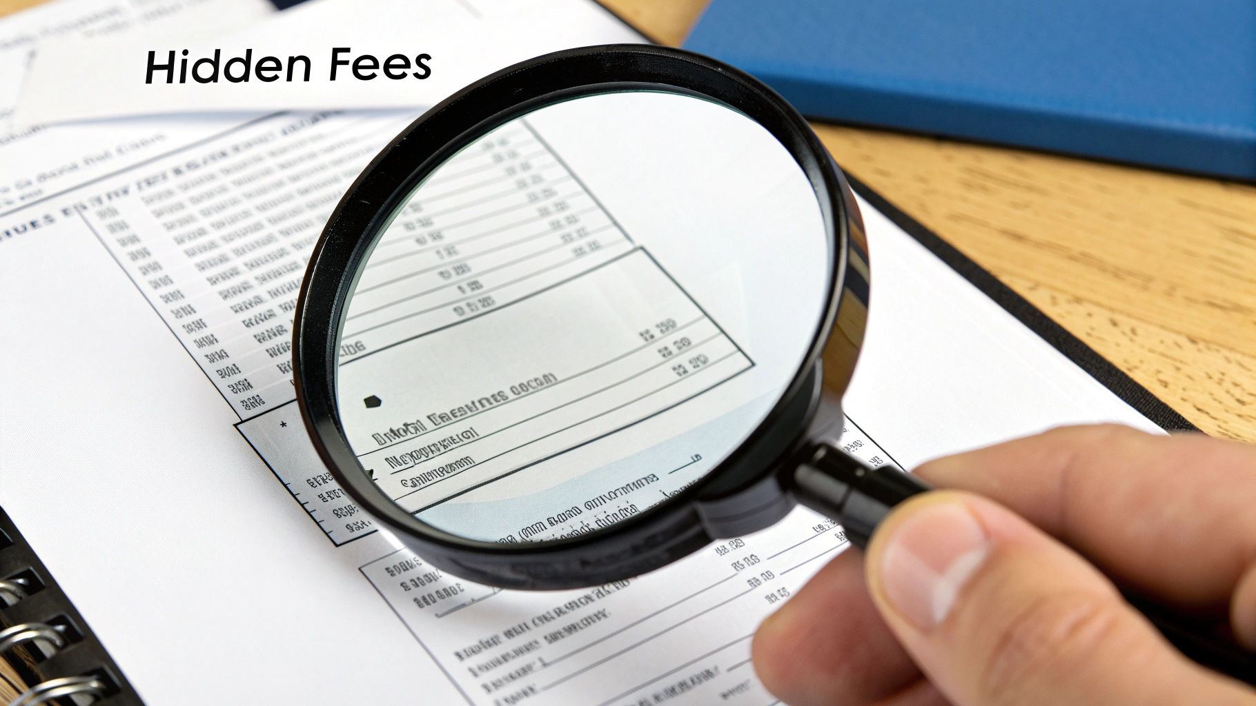 A magnifying glass hovering over a receipt, highlighting various small, ongoing costs.