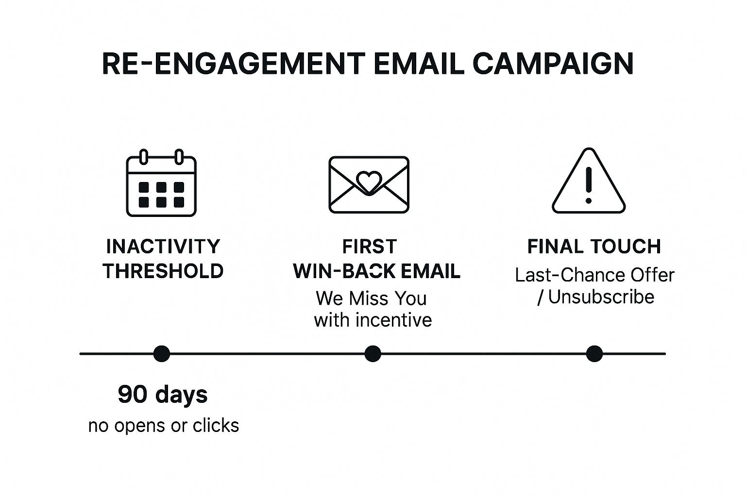 Infographic showing key data about Re-engagement (Win-back) Campaigns