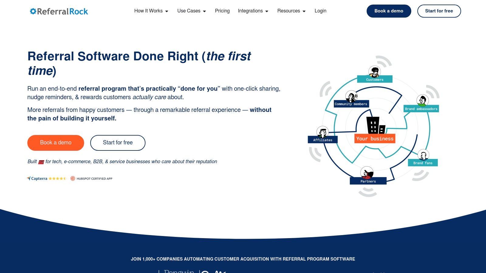 Referral Rock's dashboard showing program management features.