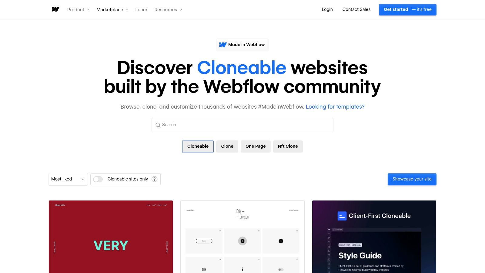 Made in Webflow (community showcase)