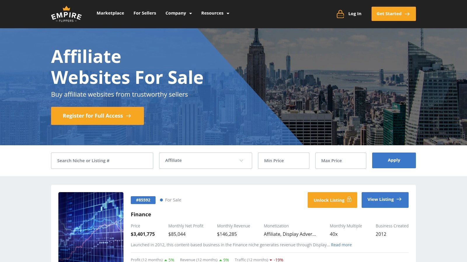 Empire Flippers Marketplace