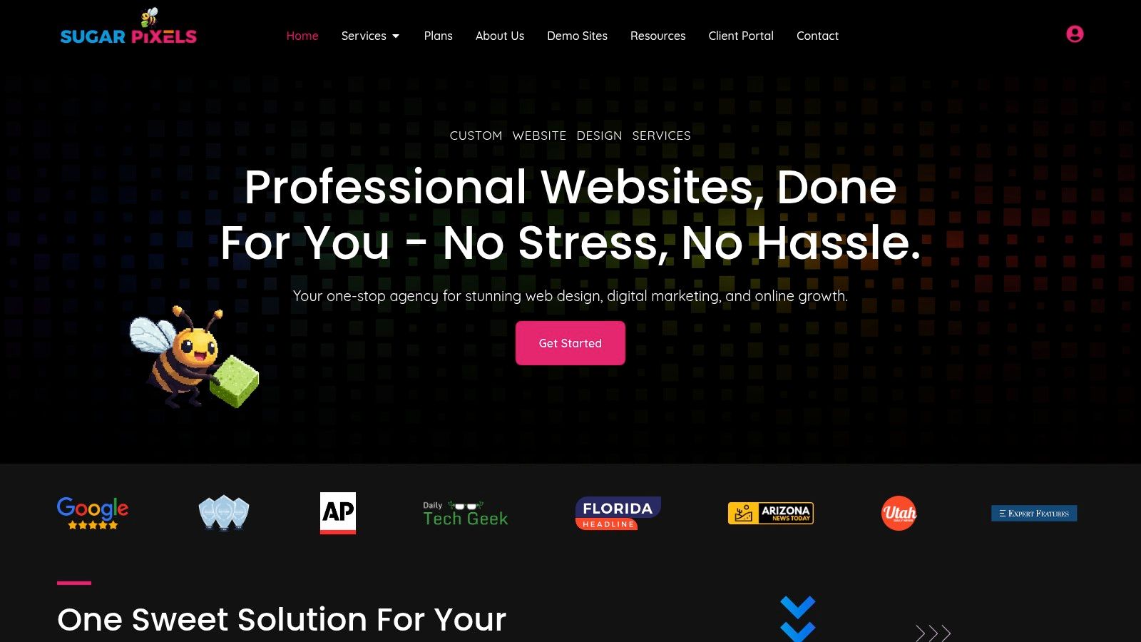 A professional and modern website design example from Sugar Pixels.