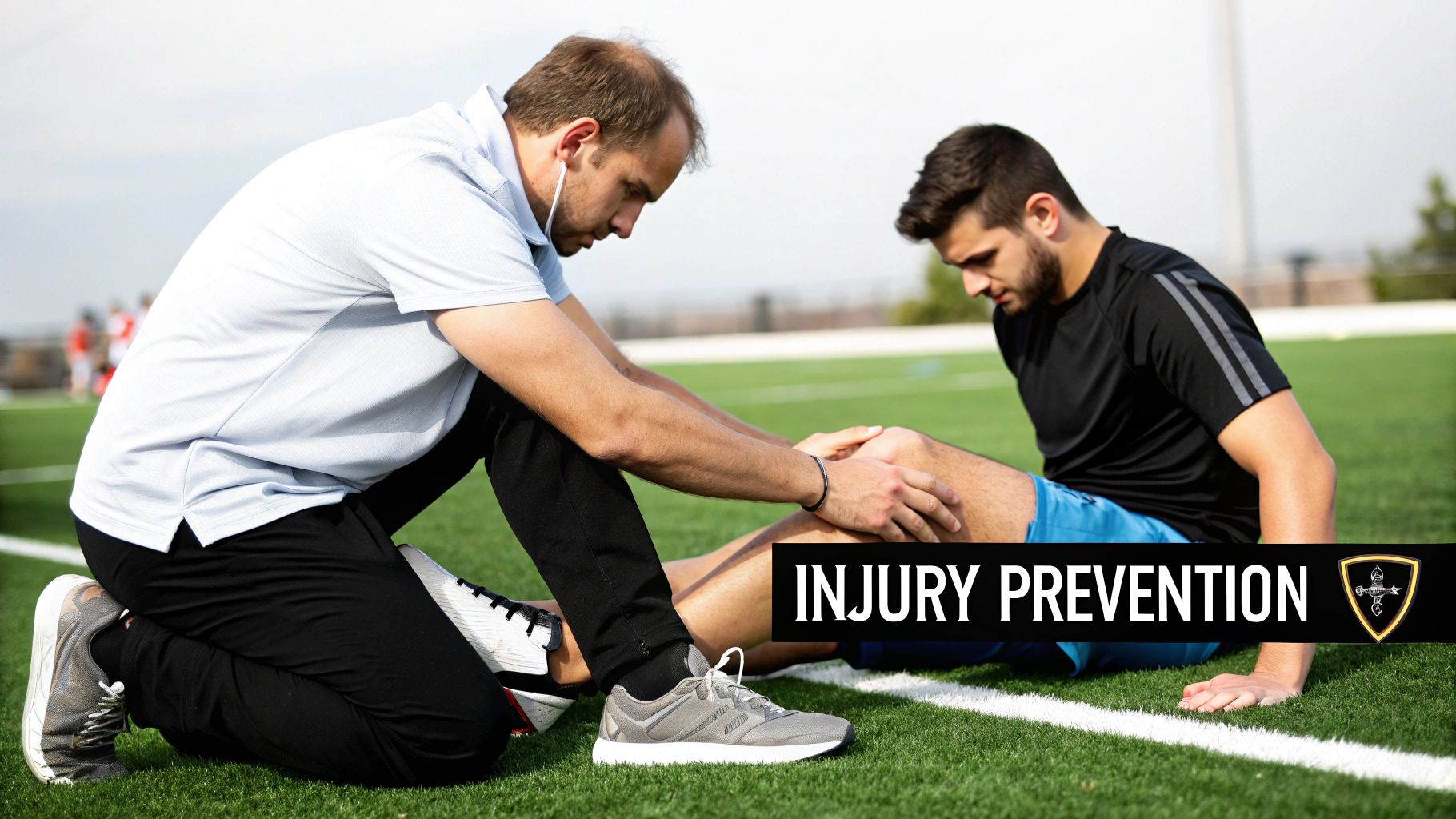 An athlete receiving a massage on their leg to prevent injury