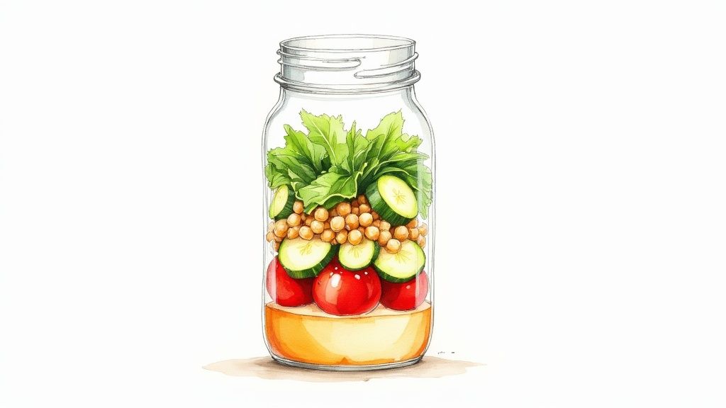Mason Jar Layered Salads