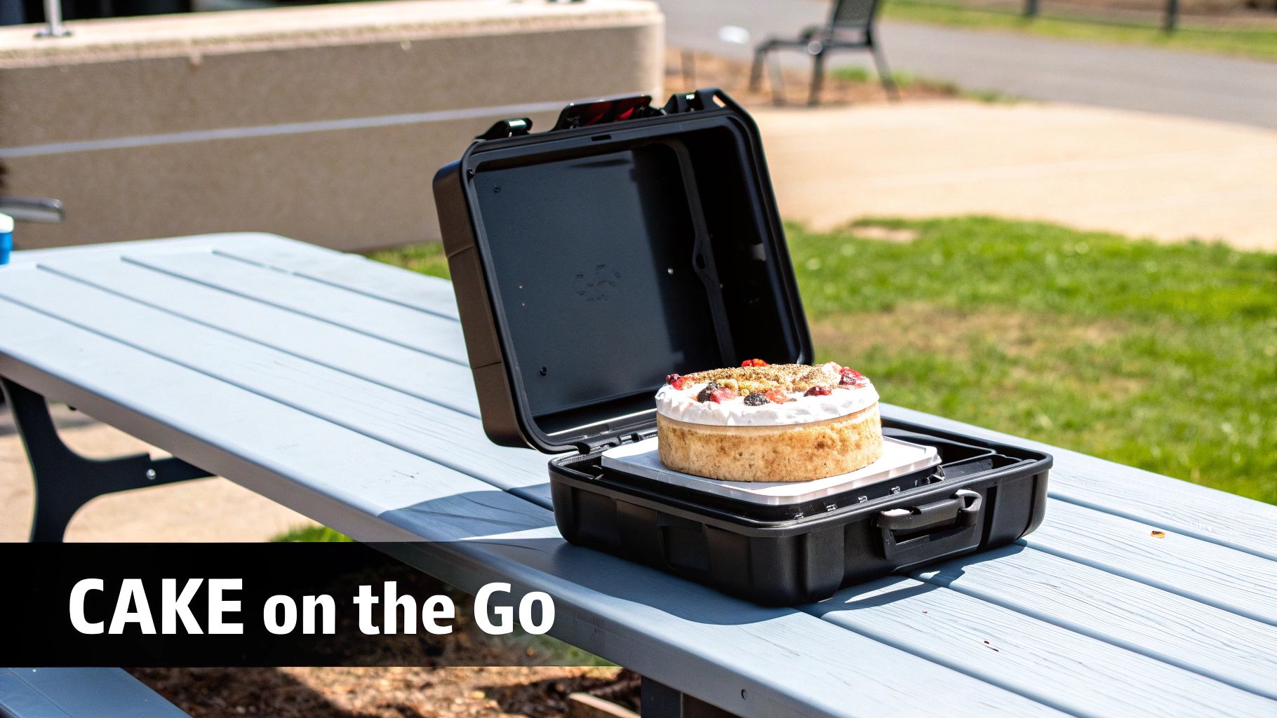 Cake in a carrying case