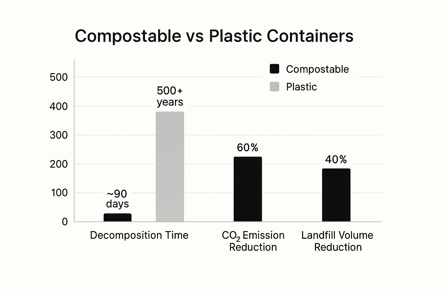 Infographic about compostable food containers