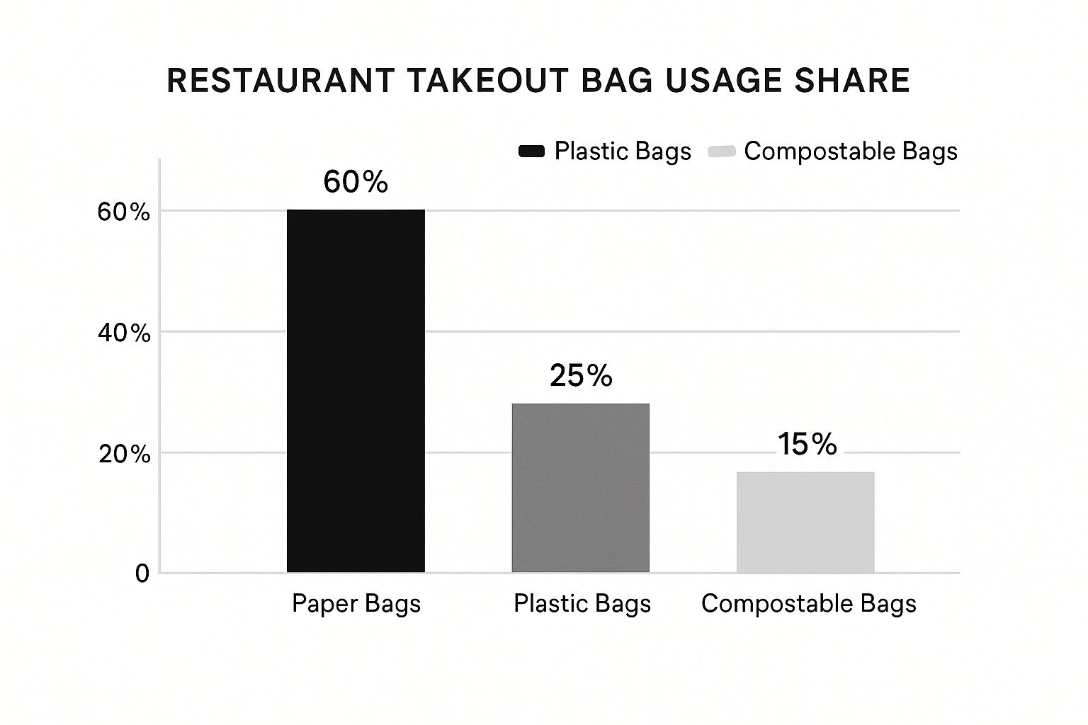 Infographic about restaurant takeout bags