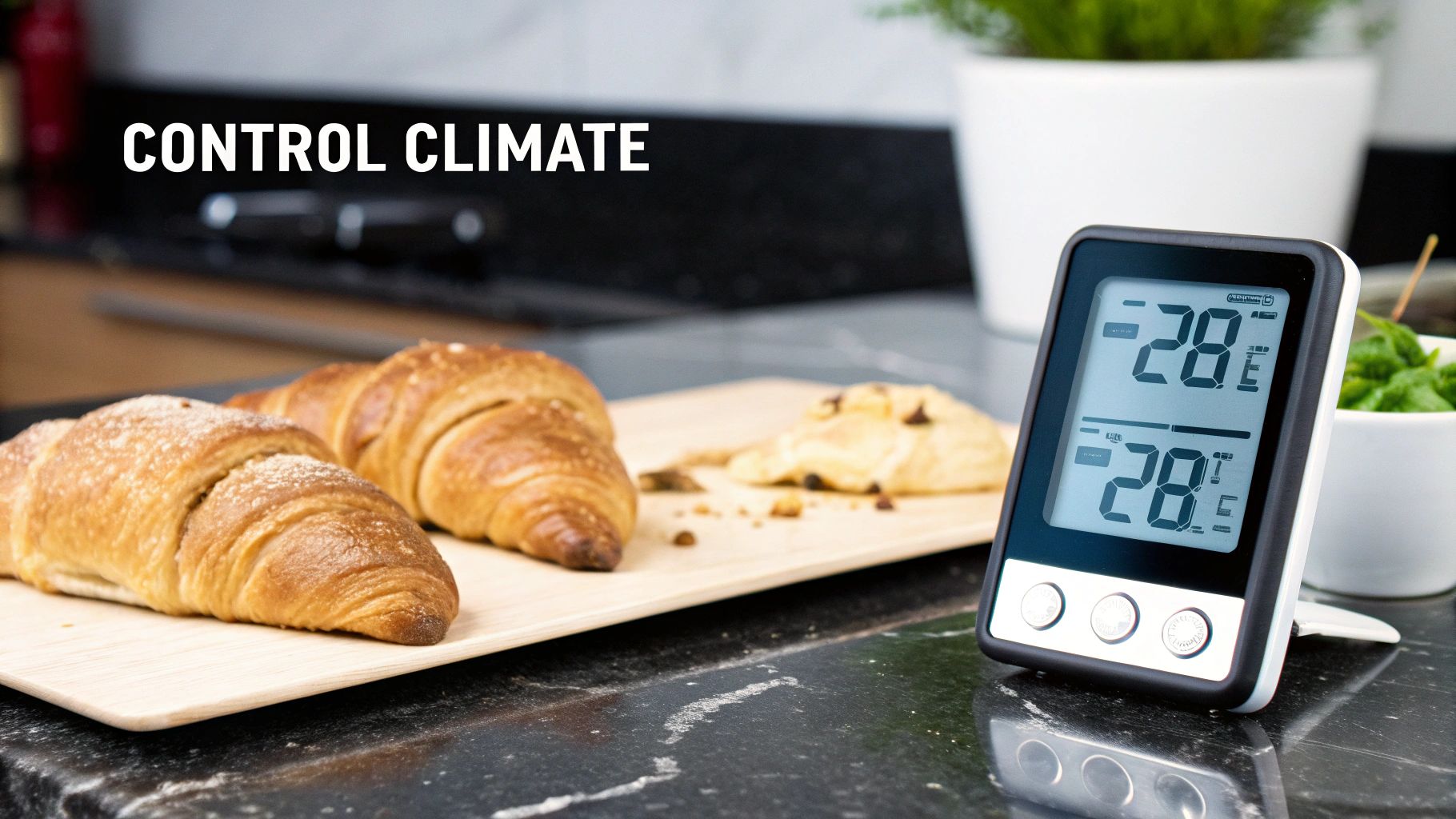 Loaves of bread on a wooden counter with one being sliced.