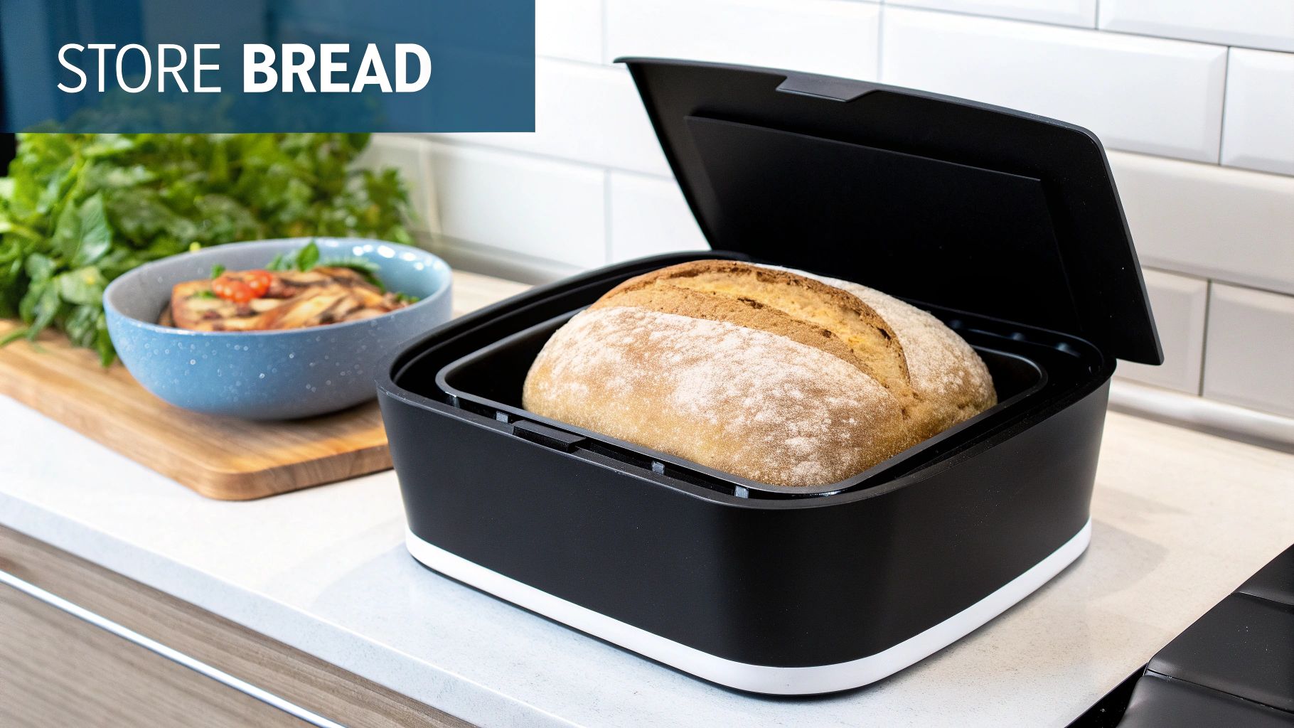 A collection of glass and wooden storage containers with various baked goods inside.