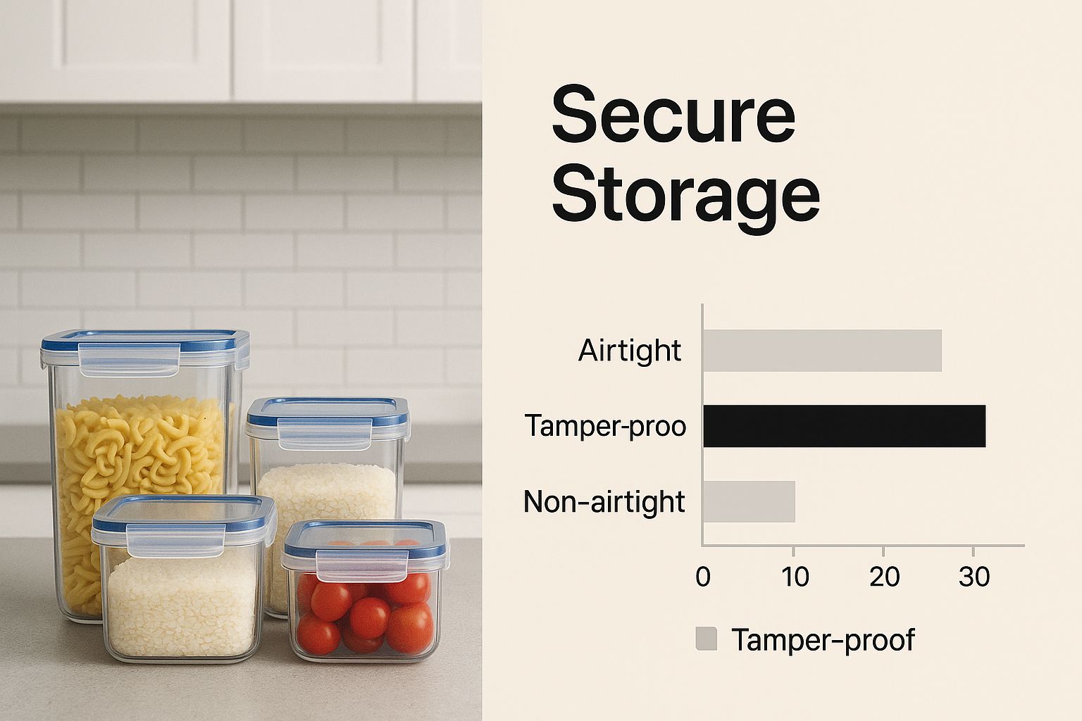 Infographic about tamper proof food containers