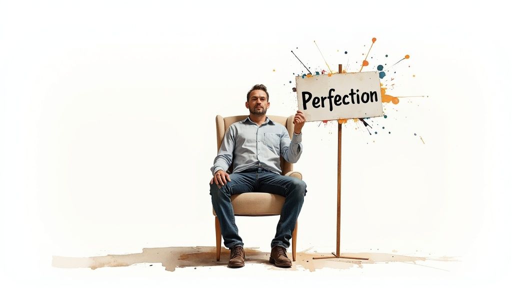 Work-life-balance verbessern: wege zu innerer ruhe und selbstliebe Eine person meditiert auf einem felsen mit blick auf einen ruhigen see und berge im hintergrund, was ruhe und ausgeglichenheit symbolisiert.