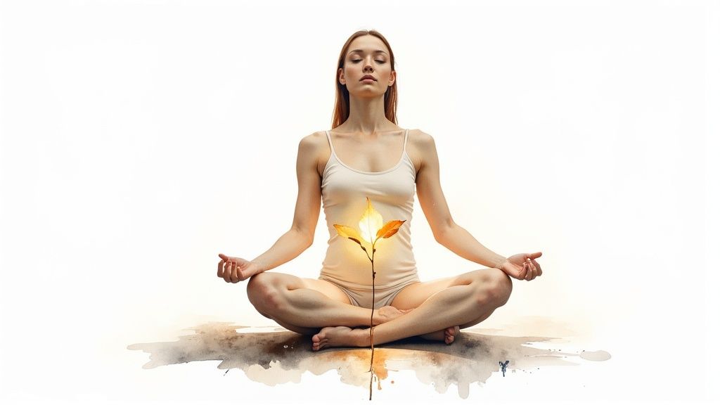 Energievampire erkennen und deine eigene kraft schützen Eine person steht ruhig und ausgeglichen am rande eines sees bei sonnenuntergang und spiegelt innere stärke und balance wider.