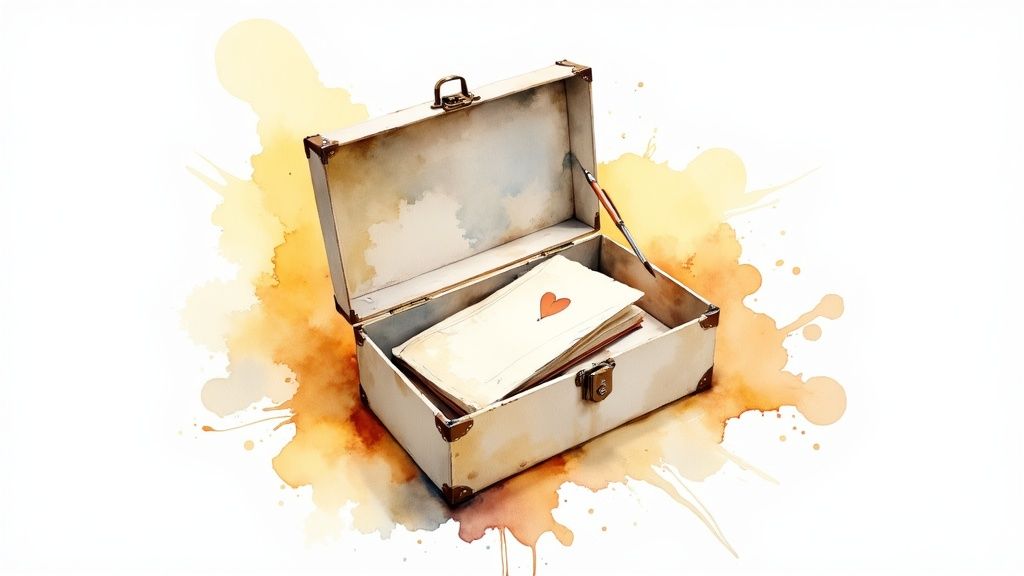 Eine person hält einen alten kompass in der hand, der in eine neue richtung zeigt, umgeben von sanftem licht.