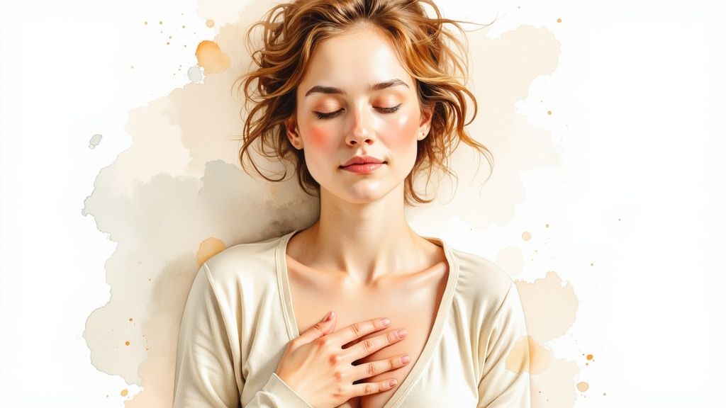 Wie setze ich grenzen: ein akt der selbstliebe für mehr innere balance Eine person sitzt meditierend vor einem fenster, durch das sanftes licht fällt, und symbolisiert selbstreflexion.