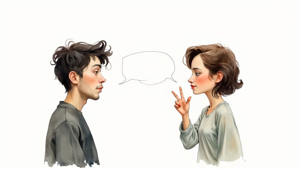 Wie setze ich grenzen: ein akt der selbstliebe für mehr innere balance Eine person gibt einer anderen die hand über einem tisch, was respektvolle kommunikation symbolisiert.