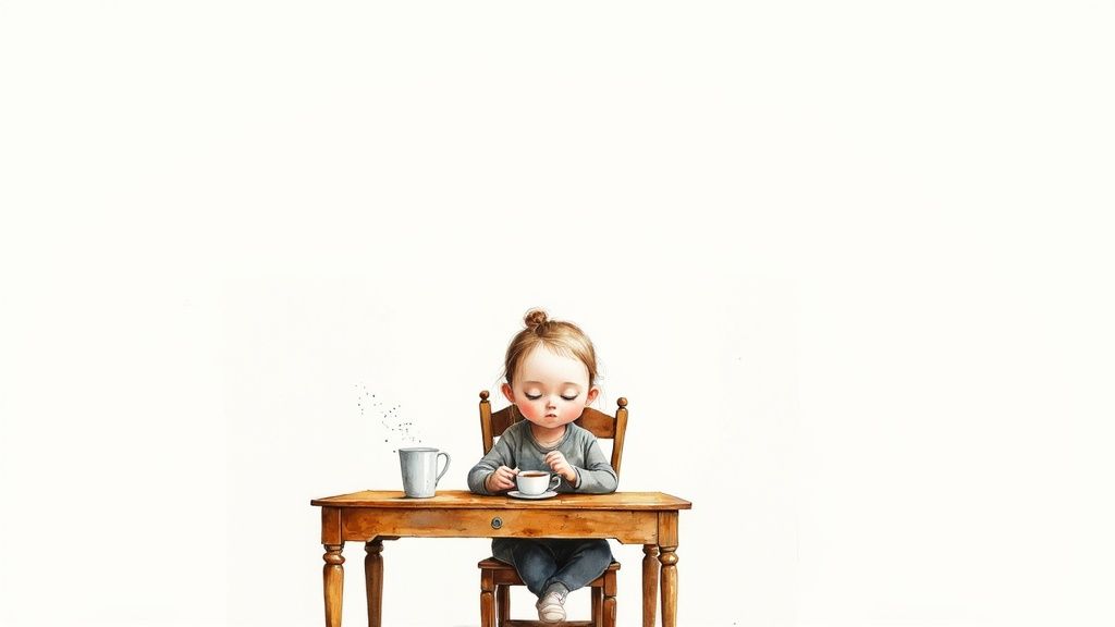 Alleine glücklich sein: wie du in dir selbst ein zuhause findest Eine frau sitzt in stillem raum und genießt einen moment für sich