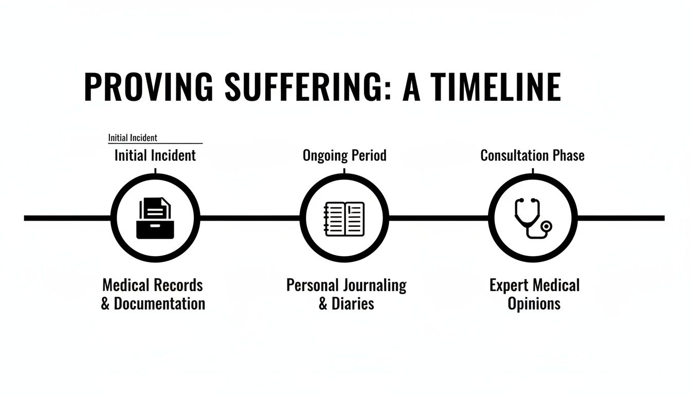 Infographic about how to prove pain and suffering