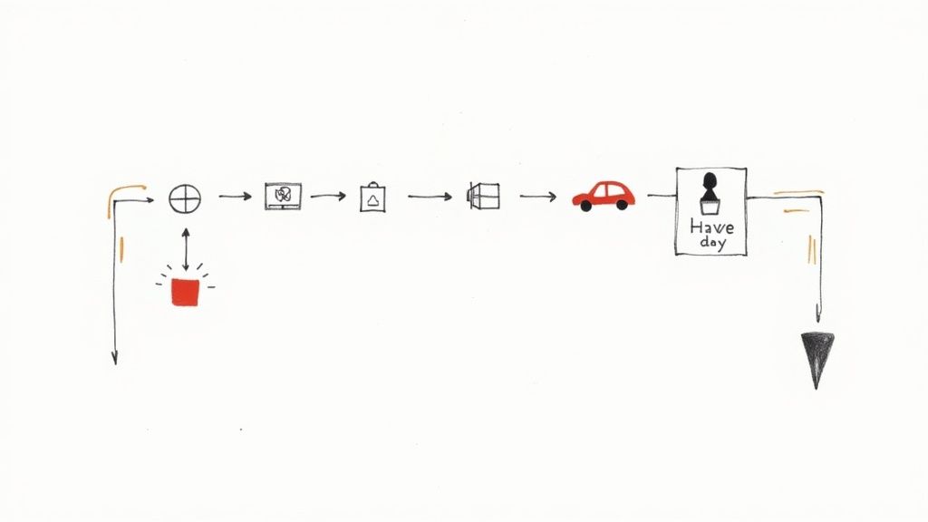 Flowchart diagram showing car accident process from alert notification to insurance claim completion