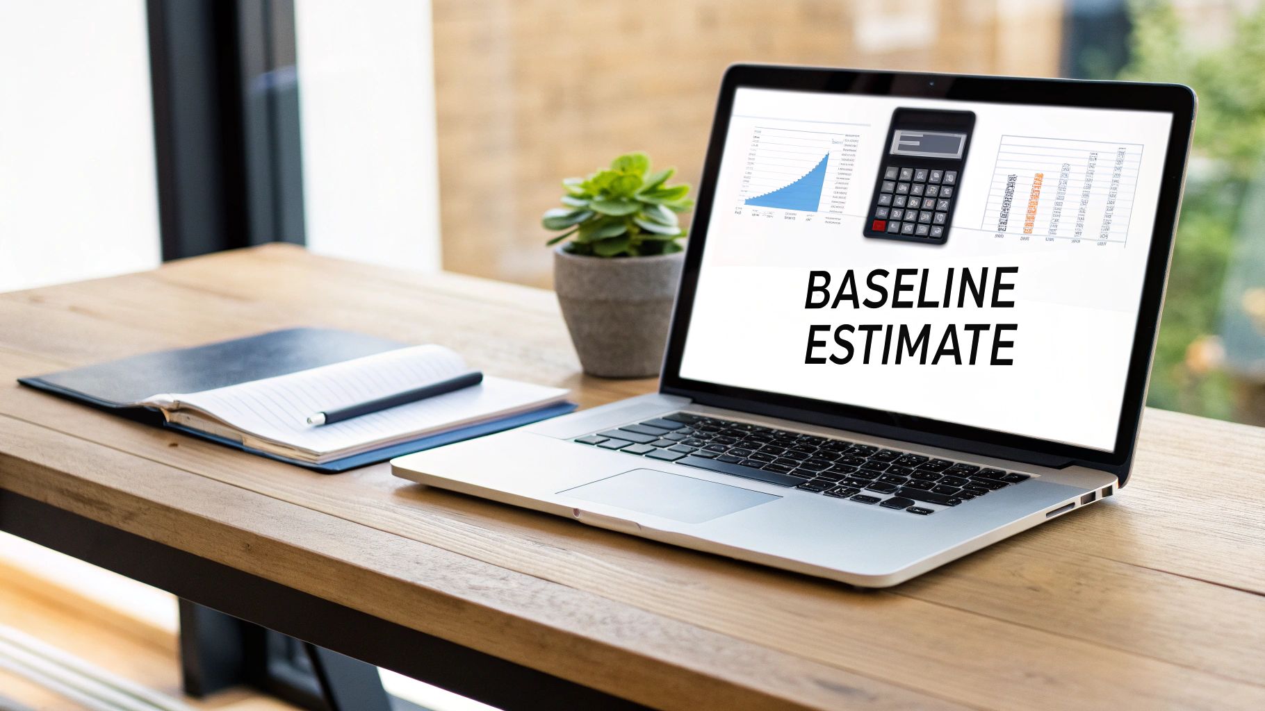 Person using a calculator with medical and legal documents in the background.