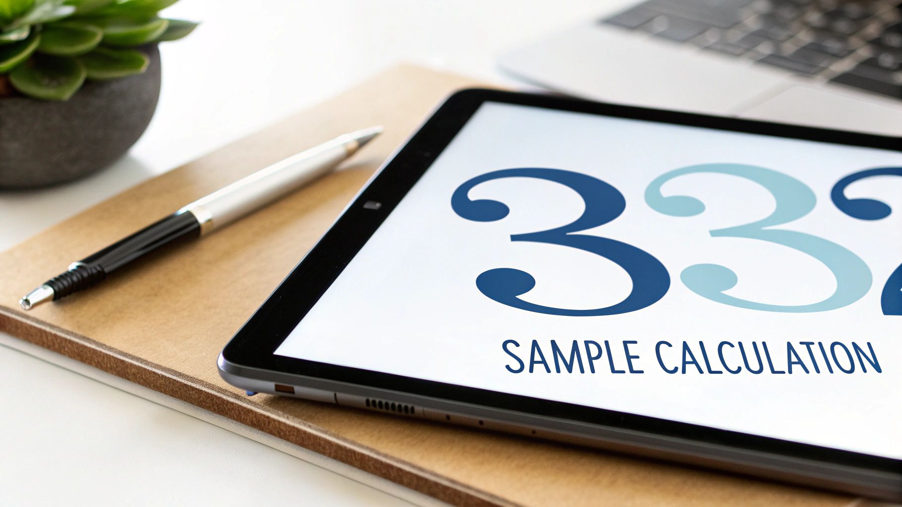 A calculator and a small model car on a desk, representing an accident calculation
