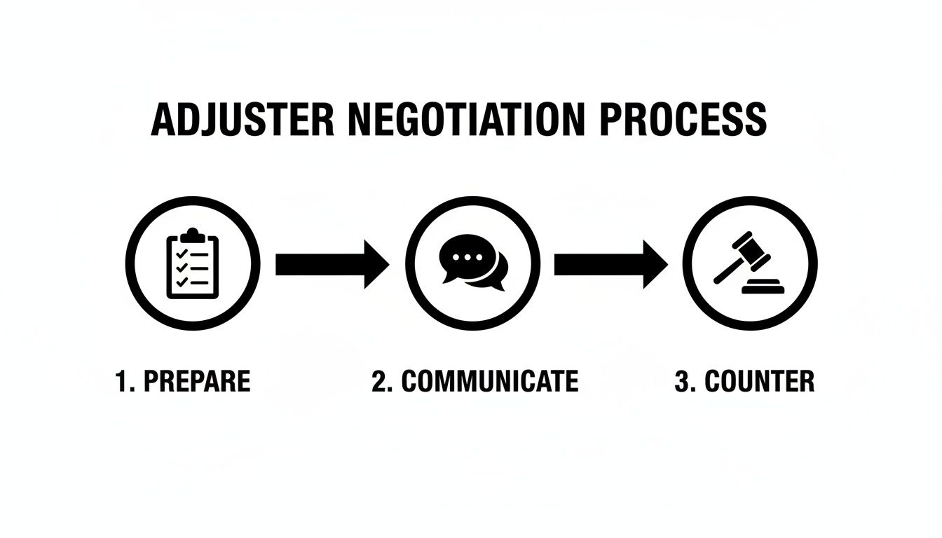 Infographic about how to negotiate with insurance adjuster