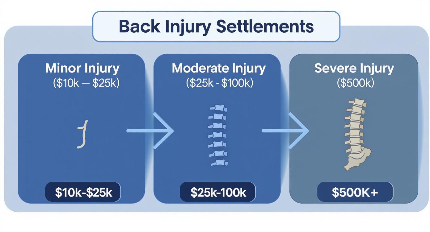 Infographic about average settlement for car accident back injury