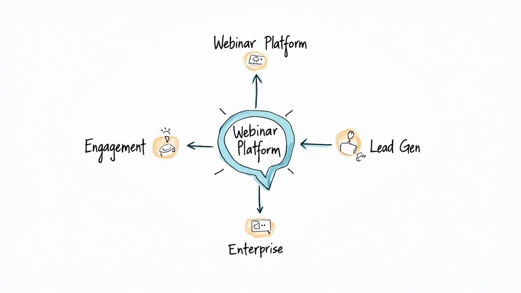 Close-up of a person presenting a webinar on a laptop with charts and graphs visible