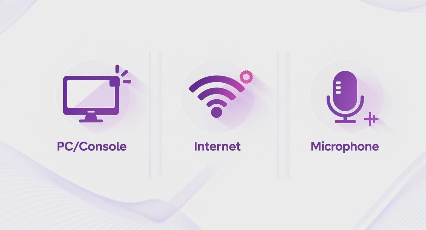 Infographic about what do you need to stream twitch