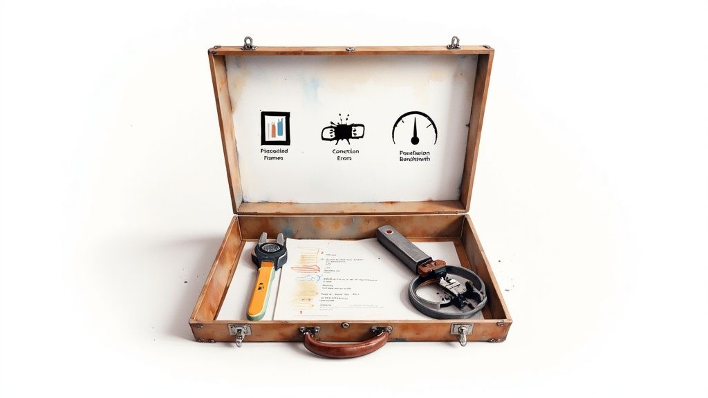 Graphic of a person looking at a loading screen on a computer