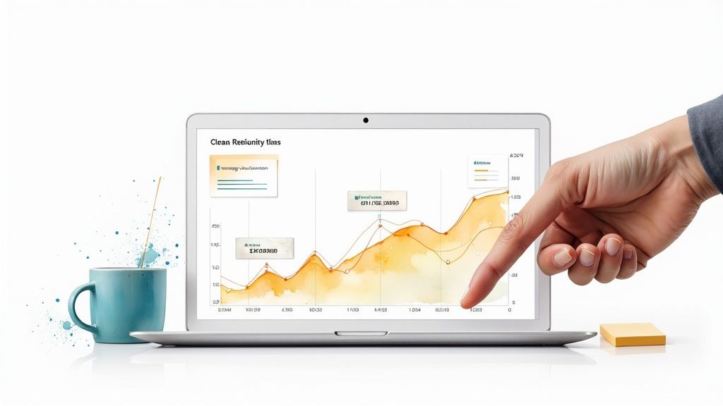 A person analyzing charts and graphs on a tablet, with YouTube's analytics interface visible, representing a data-driven strategy for video optimization.