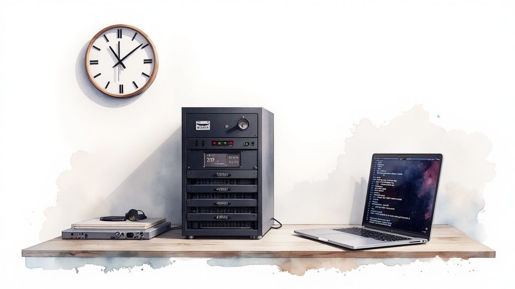 A person monitoring multiple screens displaying live stream data and analytics