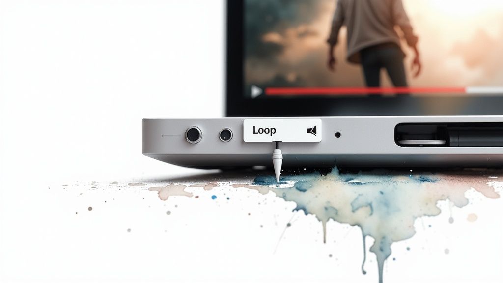 A person's hands using a laptop to edit a video, illustrating the ease of browser-based tools.