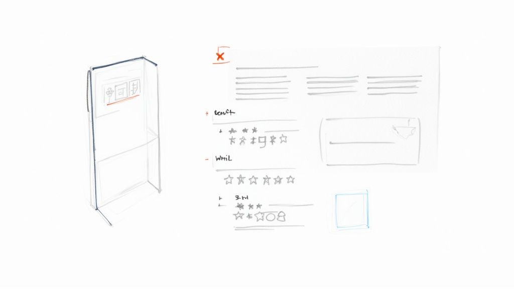 A visually appealing product page on a laptop screen showing high-quality images and a clear call-to-action button.