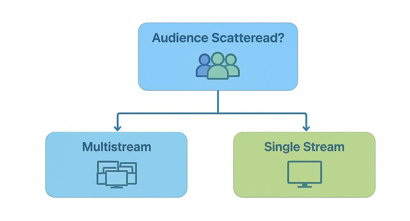 Infographic about stream to multiple platforms