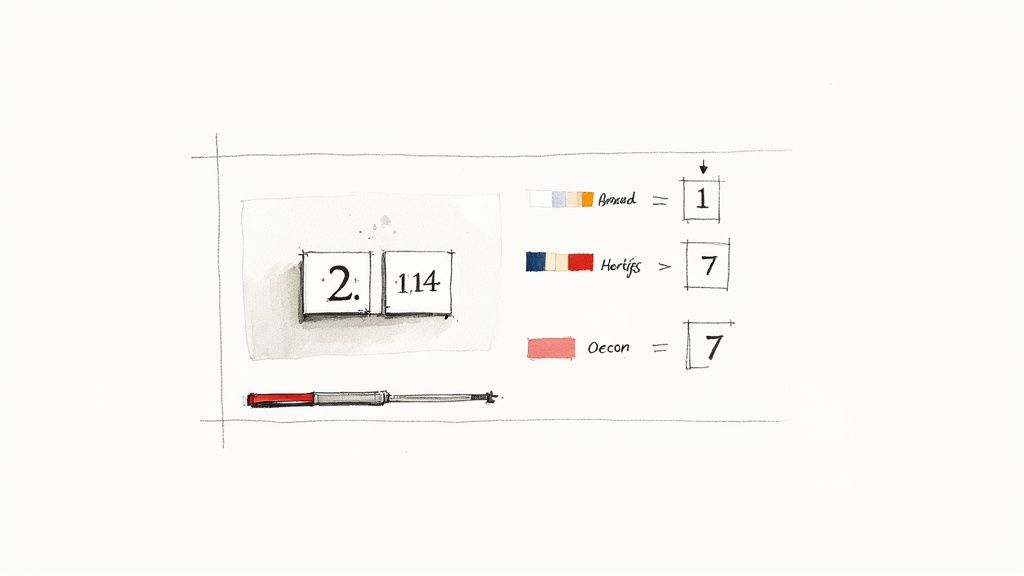 A color palette and font selection tool next to a countdown timer, showing customization options.