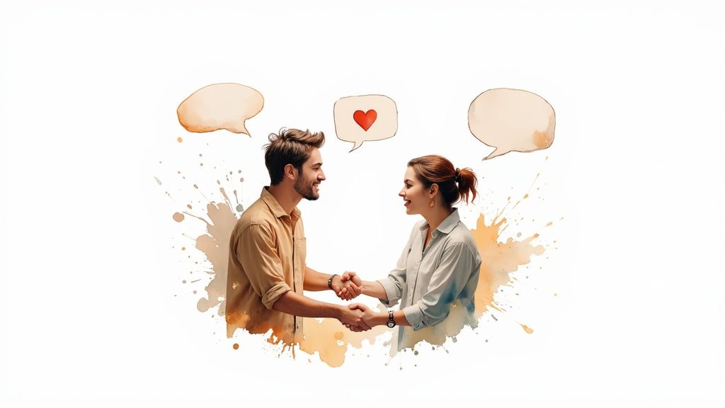 A group of diverse people engaging with each other, representing a YouTube community