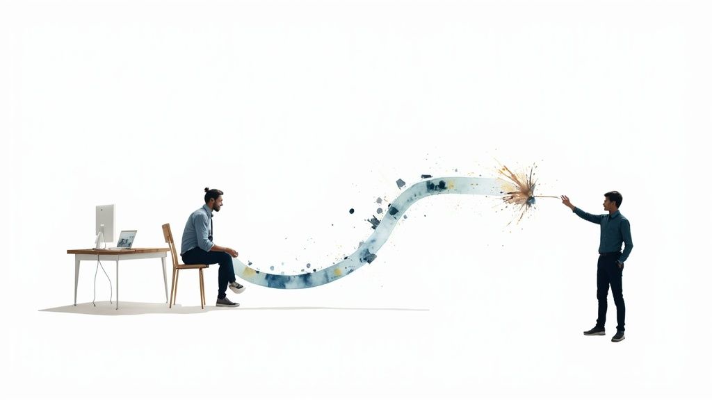 A close-up shot of a digital display showing abstract, colorful data streams, symbolizing the flow of information in a live stream.