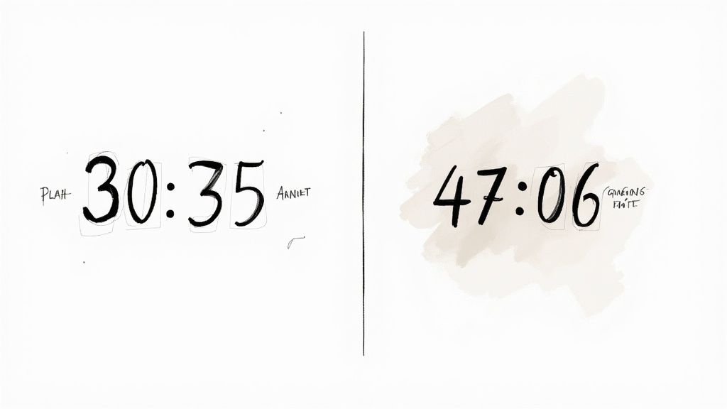 A visually appealing customizable countdown clock with a branded background and clear, high-contrast text.