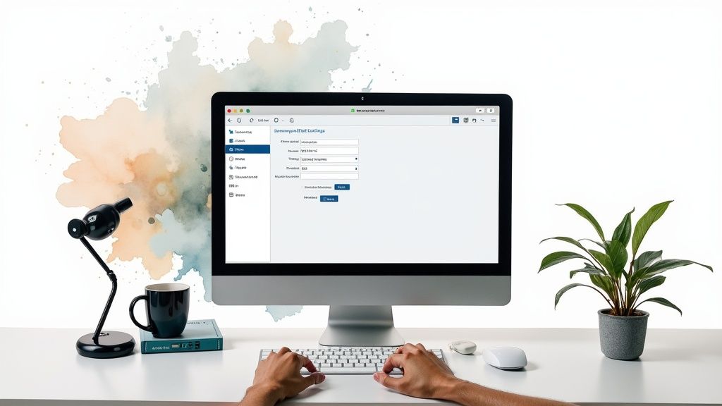 Person setting up a live stream on their computer
