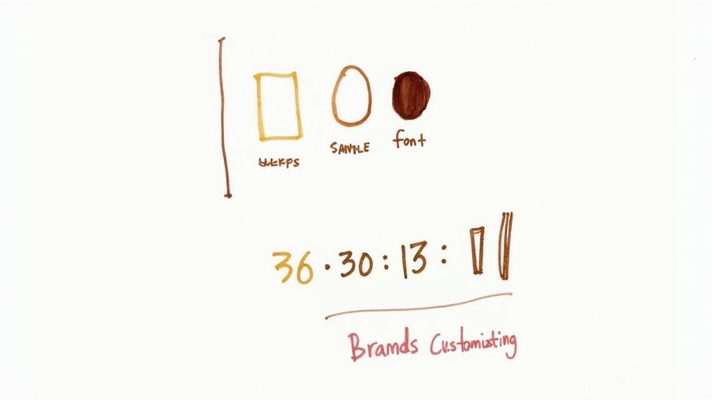 A visually customized countdown days calculator showing a branded color scheme and font.