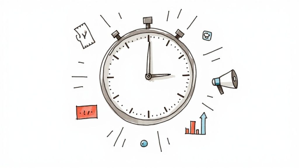 A digital countdown timer for an event shown on a laptop screen.