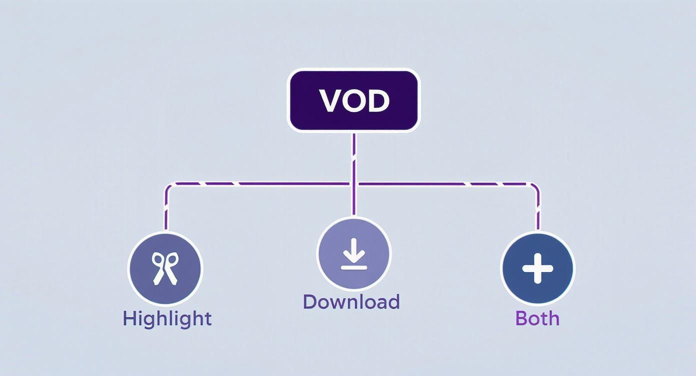 Infographic about how to save your streams on twitch