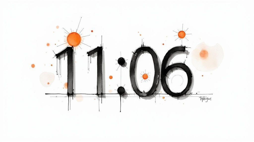 A visually customized countdown timer with branded colors and fonts on a website.