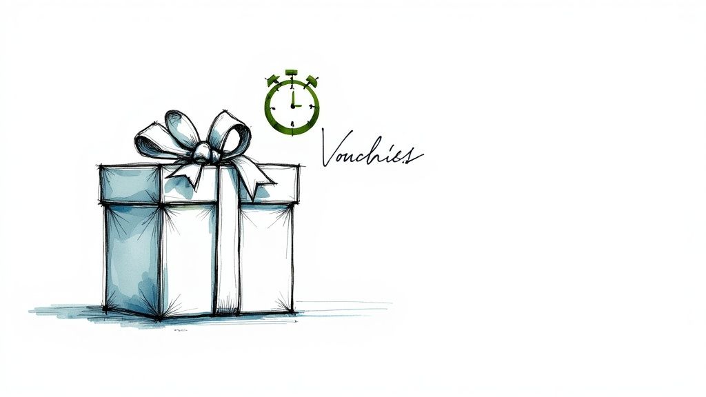 A hand offering a gift box, symbolizing the combination of urgency with real value in sales.