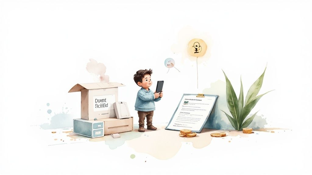 A creator holding a product and smiling, representing sponsorships and affiliate marketing.