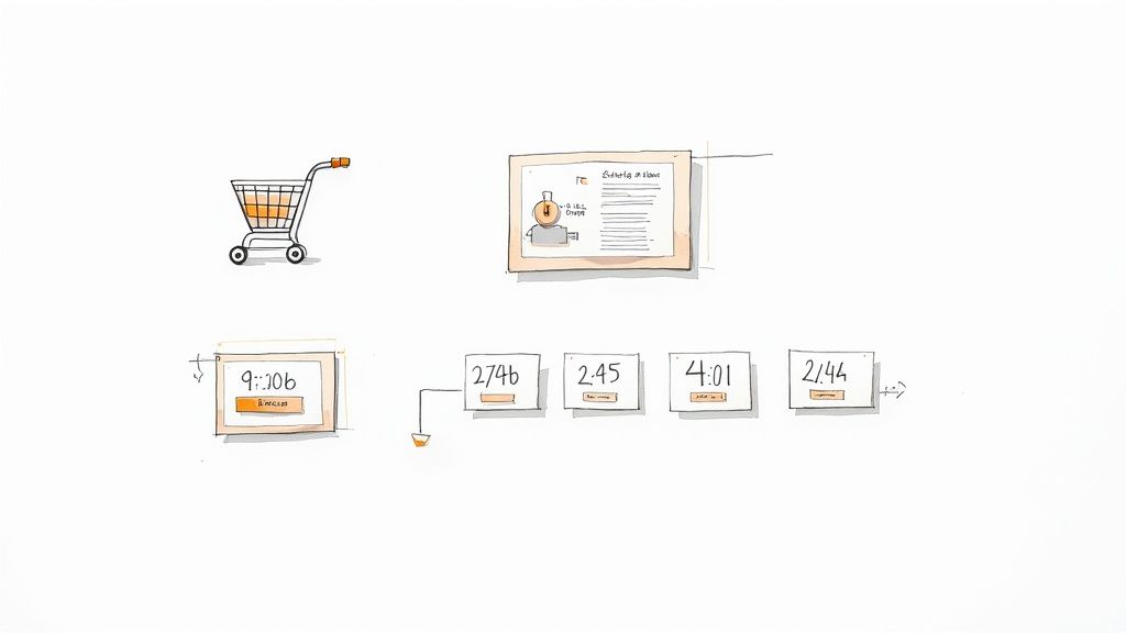 A digital timer counting down against a vibrant, celebratory background.