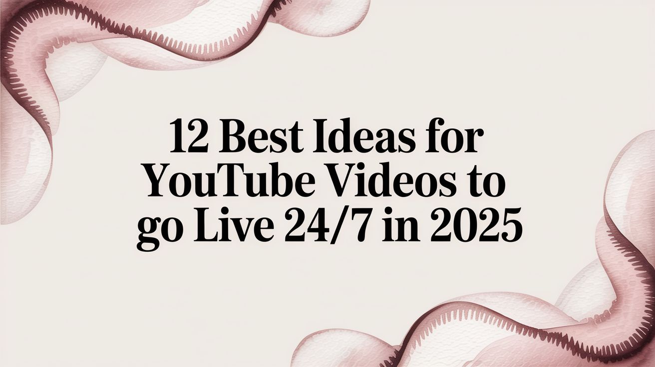 12 Best Ideas for YouTube Videos to Go Live 24/7 in 2025