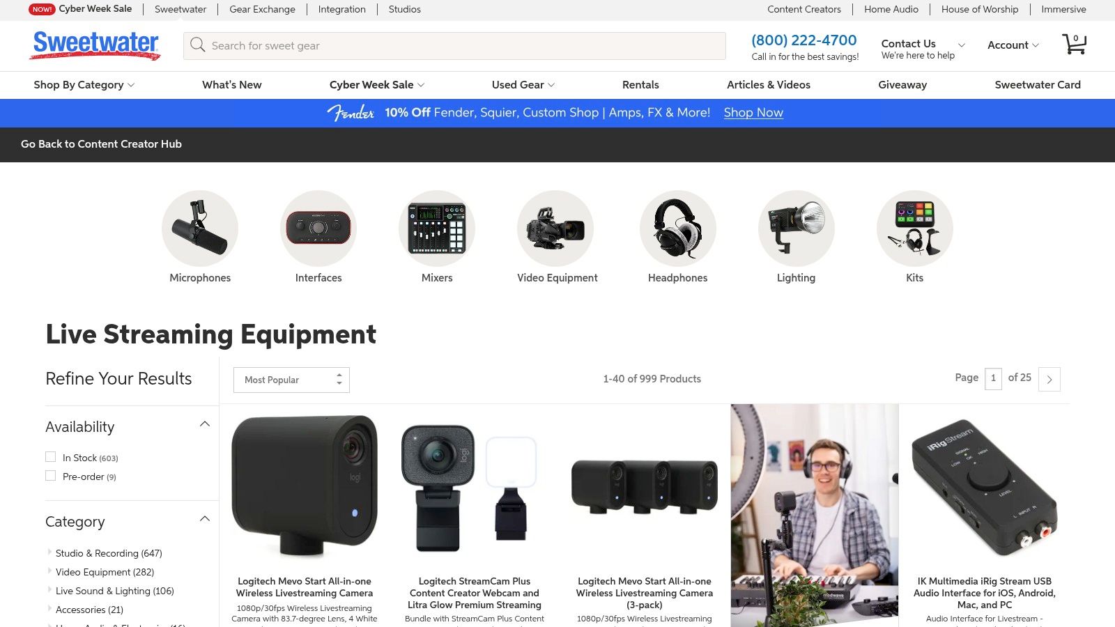 Sweetwater (Live Streaming Equipment)